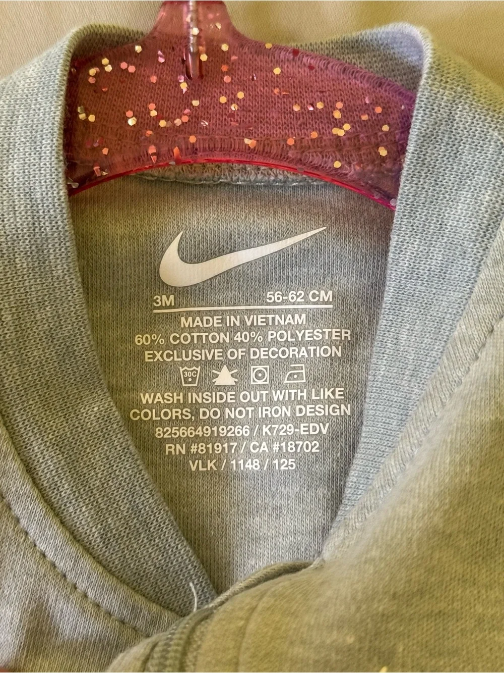 +NWOT Nike Seafoam Green Footed Zip Coverall Sleeper Swoosh Baby 3M